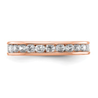Load image into Gallery viewer, 14k Rose Gold Polished Size 4 Channel-set 1 carat Diamond Complete Eternity Band
