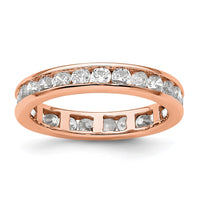 Load image into Gallery viewer, 14k Rose Gold Polished Size 4 Channel-set 1 carat Diamond Complete Eternity Band
