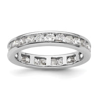 Load image into Gallery viewer, 14k White Gold Polished Size 4 Channel-set 1 carat Diamond Complete Eternity Band
