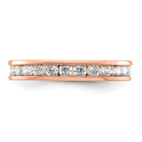 Load image into Gallery viewer, 14k Rose Gold Polished Size 5 Channel-set 1 carat Diamond Complete Eternity Band

