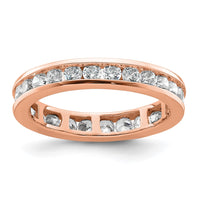 Load image into Gallery viewer, 14k Rose Gold Polished Size 5.5 Channel-set 1 carat Diamond Complete Eternity Band
