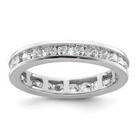 Load image into Gallery viewer, 14k White Gold Polished Size 5 Channel-set 1 carat Diamond Complete Eternity Band
