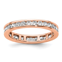Load image into Gallery viewer, 14k Rose Gold Polished Size 6 Channel-set 1 carat Diamond Complete Eternity Band
