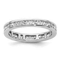 Load image into Gallery viewer, 14k White Gold Polished Size 6 Channel-set 1 carat Diamond Complete Eternity Band

