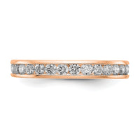 Load image into Gallery viewer, 14k Rose Gold Polished Size 7 Channel-set 1 carat Diamond Complete Eternity Band
