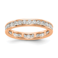 Load image into Gallery viewer, 14k Rose Gold Polished Size 7.5 Channel-set 1 carat Diamond Complete Eternity Band
