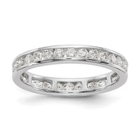 Load image into Gallery viewer, 14k White Gold Polished Size 7.5 Channel-set 1 carat Diamond Complete Eternity Band
