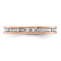 Load image into Gallery viewer, 14k Rose Gold Polished Size 8 Channel-set 1 carat Diamond Complete Eternity Band
