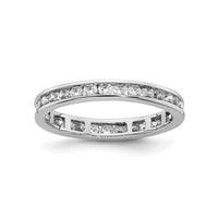 Load image into Gallery viewer, 14k White Gold Polished Size 8 Channel-set 1 carat Diamond Complete Eternity Band
