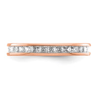 Load image into Gallery viewer, 14k Rose Gold Polished Size 4.5 Channel-set 1 carat Princess Diamond Complete Eternity Band

