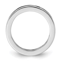 Load image into Gallery viewer, 14k White Gold Polished Size 4 Channel-set 1 carat Princess Diamond Complete Eternity Band
