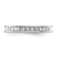 Load image into Gallery viewer, 14k White Gold Polished Size 4 Channel-set 1 carat Princess Diamond Complete Eternity Band
