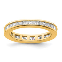 Load image into Gallery viewer, 14k Polished Size 4.5 Channel-set 1 carat Princess Diamond Complete Eternity Band

