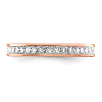 Load image into Gallery viewer, 14k Rose Gold Polished Size 5 Channel-set 1 carat Princess Diamond Complete Eternity Band
