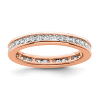Load image into Gallery viewer, 14k Rose Gold Polished Size 5.5 Channel-set 1 carat Princess Diamond Complete Eternity Band
