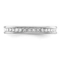 Load image into Gallery viewer, 14k White Gold Polished Size 5 Channel-set 1 carat Princess Diamond Complete Eternity Band
