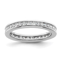 Load image into Gallery viewer, 14k White Gold Polished Size 5.5 Channel-set 1 carat Princess Diamond Complete Eternity Band
