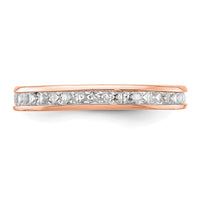 Load image into Gallery viewer, 14k Rose Gold Polished Size 6 Channel-set 1 carat Princess Diamond Complete Eternity Band
