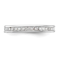 Load image into Gallery viewer, 14k White Gold Polished Size 6 Channel-set 1 carat Princess Diamond Complete Eternity Band
