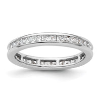 Load image into Gallery viewer, 14k White Gold Polished Size 6 Channel-set 1 carat Princess Diamond Complete Eternity Band
