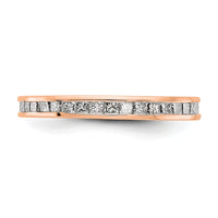 Load image into Gallery viewer, 14k Rose Gold Polished Size 7 Channel-set 1 carat Princess Diamond Complete Eternity Band
