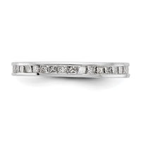 Load image into Gallery viewer, 14k White Gold Polished Size 7.5 Channel-set 3 carat Princess Diamond Complete Eternity Band
