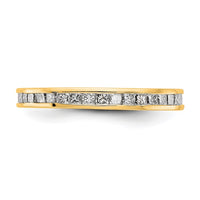 Load image into Gallery viewer, 14k Polished Size 7 Channel-set 1 carat Princess Diamond Complete Eternity Band

