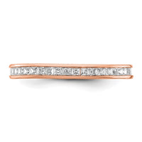 Load image into Gallery viewer, 14k Rose Gold Polished Size 8 Channel-set 1 carat Princess Diamond Complete Eternity Band
