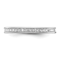 Load image into Gallery viewer, 14k White Gold Polished Size 8 Channel-set 1 carat Princess Diamond Complete Eternity Band
