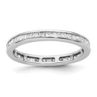 Load image into Gallery viewer, 14k White Gold Polished Size 8.5 Channel-set 1 carat Princess Diamond Complete Eternity Band
