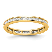 Load image into Gallery viewer, 14k Polished Size 8.5 Channel-set 1 carat Princess Diamond Complete Eternity Band
