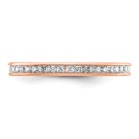 Load image into Gallery viewer, 14k Rose Gold Polished Size 9 Channel-set 1 carat Princess Diamond Complete Eternity Band
