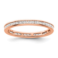 Load image into Gallery viewer, 14k Rose Gold Polished Size 9 Channel-set 1 carat Princess Diamond Complete Eternity Band
