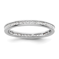 Load image into Gallery viewer, 14k White Gold Polished Size 9 Channel-set 1 carat Princess Diamond Complete Eternity Band
