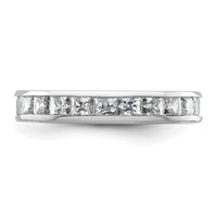 Load image into Gallery viewer, 14k White Gold Polished Size 4.5 Channel-set 2 carat Princess Diamond Complete Eternity Band
