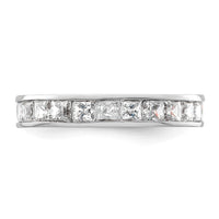 Load image into Gallery viewer, 14k White Gold Polished Size 5.5 Channel-set 2 carat Princess Diamond Complete Eternity Band
