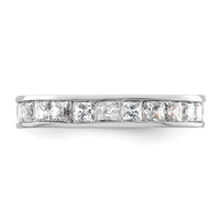 Load image into Gallery viewer, 14k White Gold Polished Size 5 Channel-set 2 carat Princess Diamond Complete Eternity Band
