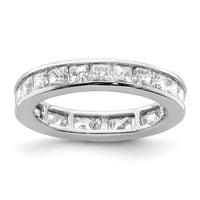 Load image into Gallery viewer, 14k White Gold Polished Size 5.5 Channel-set 2 carat Princess Diamond Complete Eternity Band

