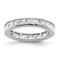 Load image into Gallery viewer, 14k White Gold Polished Size 5 Channel-set 2 carat Princess Diamond Complete Eternity Band
