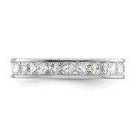 Load image into Gallery viewer, 14k White Gold Polished Size 6 Channel-set 2 carat Princess Diamond Complete Eternity Band

