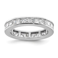 Load image into Gallery viewer, 14k White Gold Polished Size 6.5 Channel-set 2 carat Princess Diamond Complete Eternity Band
