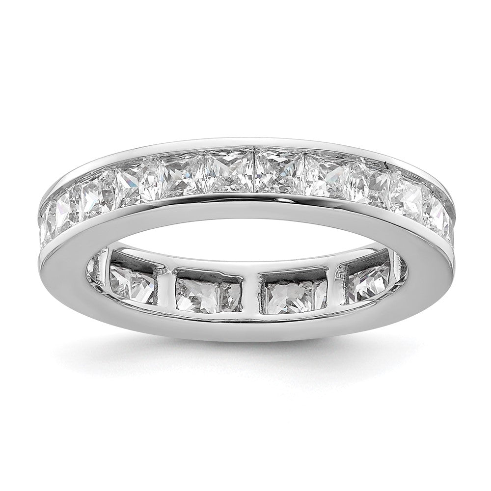 14k White Gold Polished Size 6.5 Channel-set 2 carat Princess Diamond Complete Eternity Band