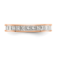 Load image into Gallery viewer, 14k Rose Gold Polished Size 7.5 Channel-set 2 carat Princess Diamond Complete Eternity Band
