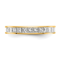 Load image into Gallery viewer, 14k Polished Size 7.5 Channel-set 2 carat Princess Diamond Complete Eternity Band
