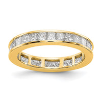 Load image into Gallery viewer, 14k Polished Size 7.5 Channel-set 2 carat Princess Diamond Complete Eternity Band
