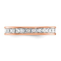 Load image into Gallery viewer, 14k Rose Gold Polished Size 8 Channel-set 2 carat Princess Diamond Complete Eternity Band
