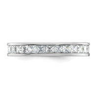 Load image into Gallery viewer, 14k White Gold Polished Size 8.5 Channel-set 2 carat Princess Diamond Complete Eternity Band
