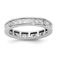 Load image into Gallery viewer, 14k White Gold Polished Size 8.5 Channel-set 2 carat Princess Diamond Complete Eternity Band
