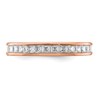 Load image into Gallery viewer, 14k Rose Gold Polished Size 9 Channel-set 2 carat Princess Diamond Complete Eternity Band
