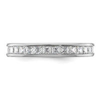 Load image into Gallery viewer, 14k White Gold Polished Size 9 Channel-set 2 carat Princess Diamond Complete Eternity Band
